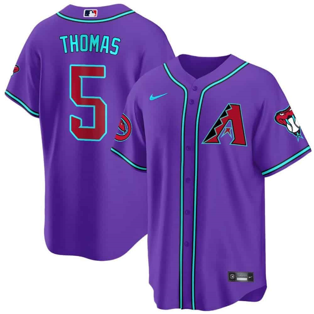 Arizona Diamondbacks 2024 Cool Base   baseball Jersey V2 – All Stitched Purple #5 Alek Thomas