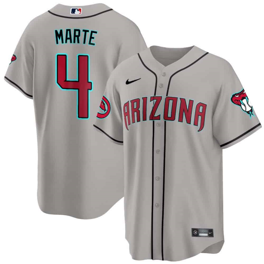 Arizona Diamondbacks 2024 Cool Base  baseball Jersey – All Stitched  Gray Road #4 Ketel Marte