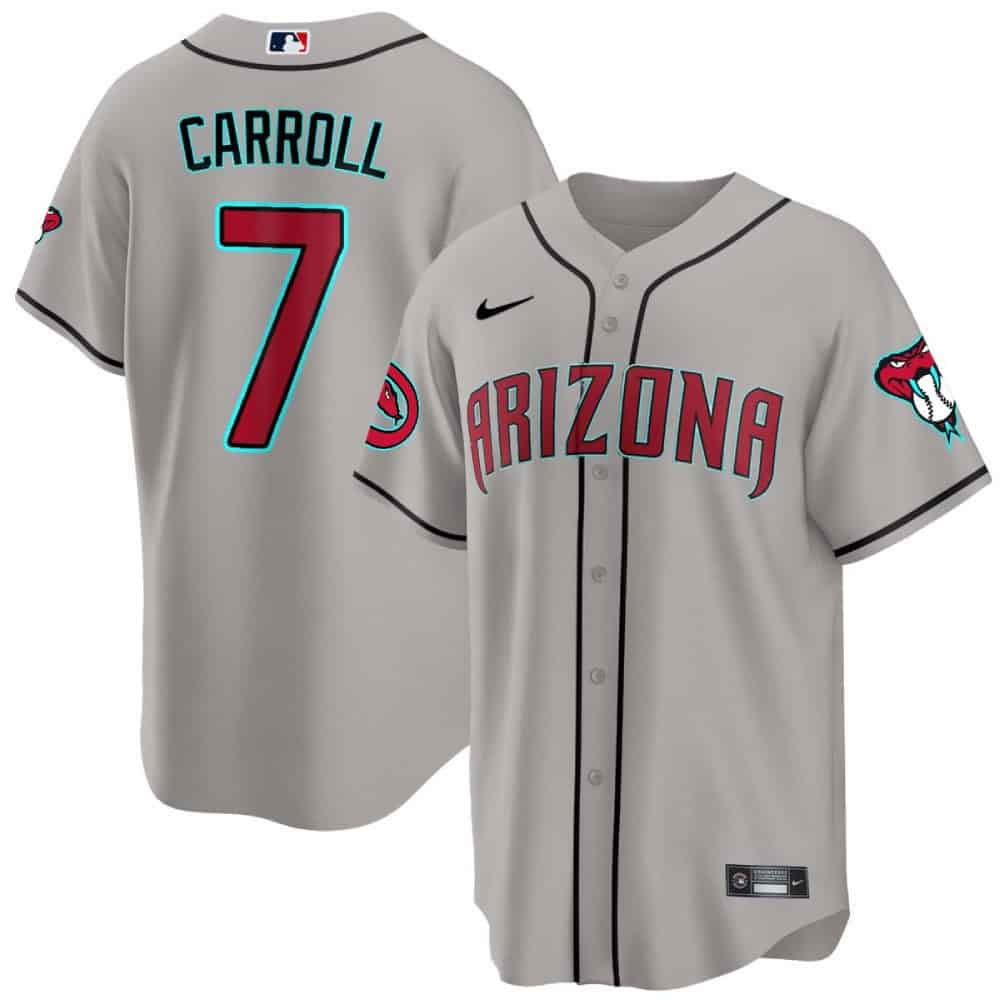 Arizona Diamondbacks 2024 Cool Base  baseball Jersey – All Stitched  Gray Road #7 Corbin Carroll