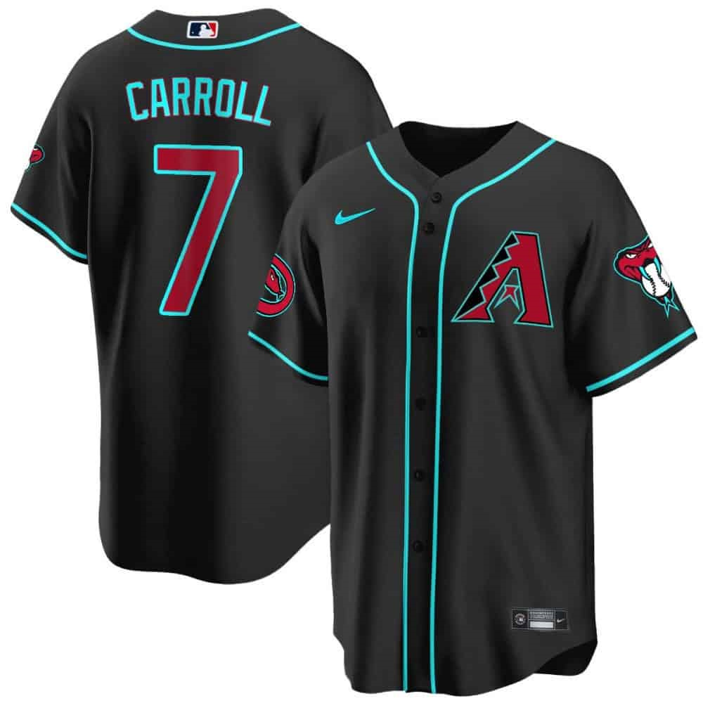 Arizona Diamondbacks 2024 Cool Base  baseball Jersey – All Stitched Black Alternate #7 Corbin Carroll
