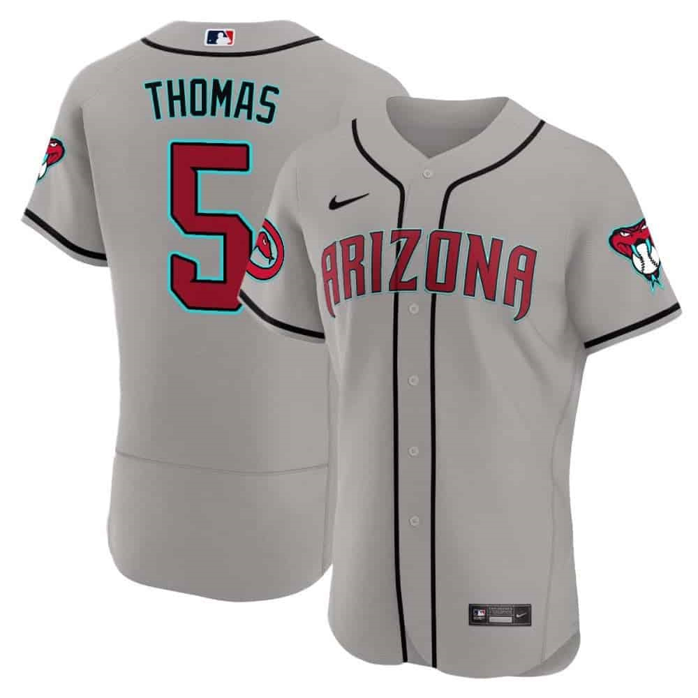 Arizona Diamondbacks 2024 Flex Base baseball  Jersey – All Stitched  Gray Road #5 Alek Thomas