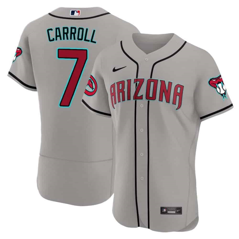 Arizona Diamondbacks 2024 Flex Base baseball  Jersey – All Stitched  Gray Road #7 Corbin Carroll