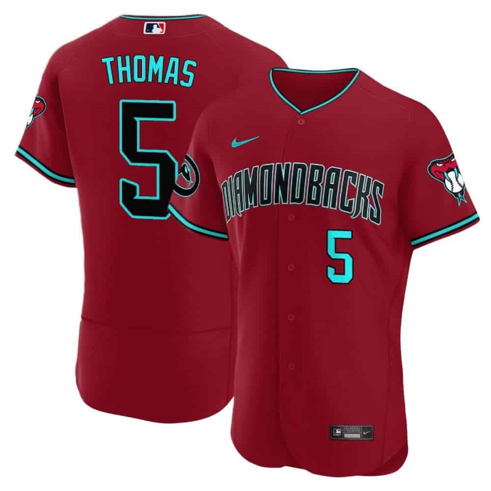 Arizona Diamondbacks 2024 Flex Base baseball  Jersey – All Stitched  Red Alternate #5 Alek Thomas