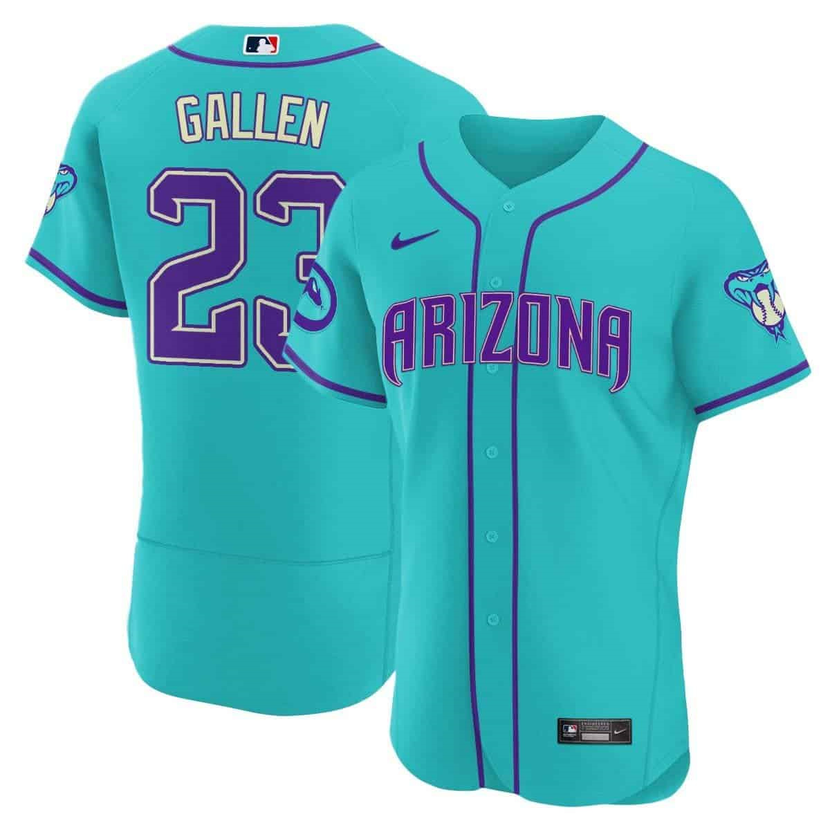 Arizona Diamondbacks 2024 Flex Base baseball  Jersey – All Stitched  Teal #23 Zac Gallen