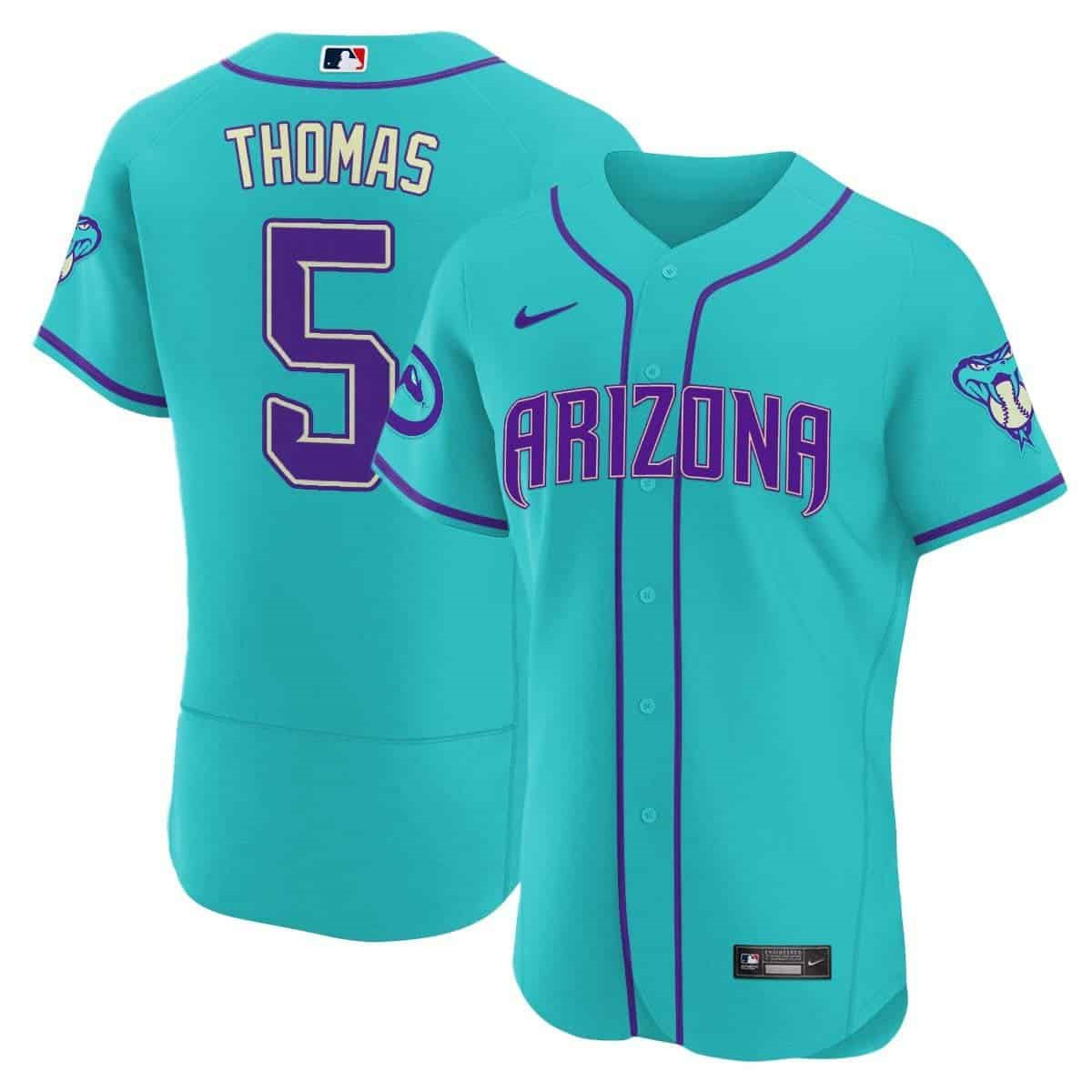 Arizona Diamondbacks 2024 Flex Base baseball  Jersey – All Stitched  Teal #5 Alek Thomas