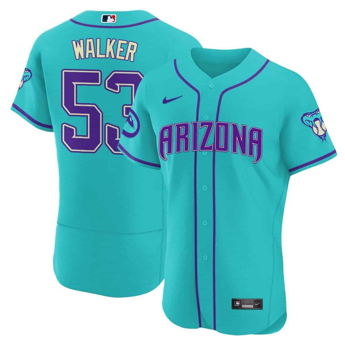 Arizona Diamondbacks 2024 Flex Base baseball  Jersey – All Stitched  Teal #53 Christian Walker