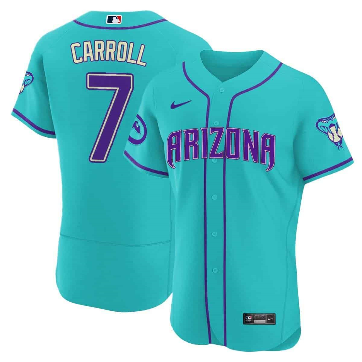 Arizona Diamondbacks 2024 Flex Base baseball  Jersey – All Stitched  Teal #7 Corbin Carroll