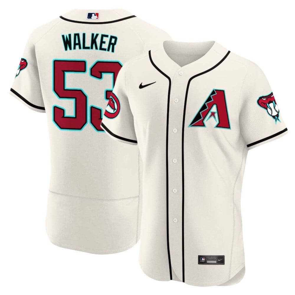 Arizona Diamondbacks 2024 Flex Base baseball  Jersey – All Stitched  White #53 Christian Walker