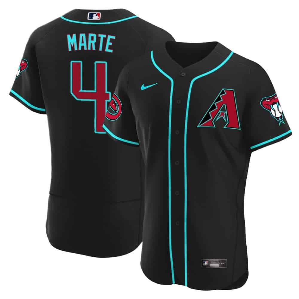 Arizona Diamondbacks 2024 Flex Base baseball  Jersey – All Stitched Black Alternate #4 Ketel Marte