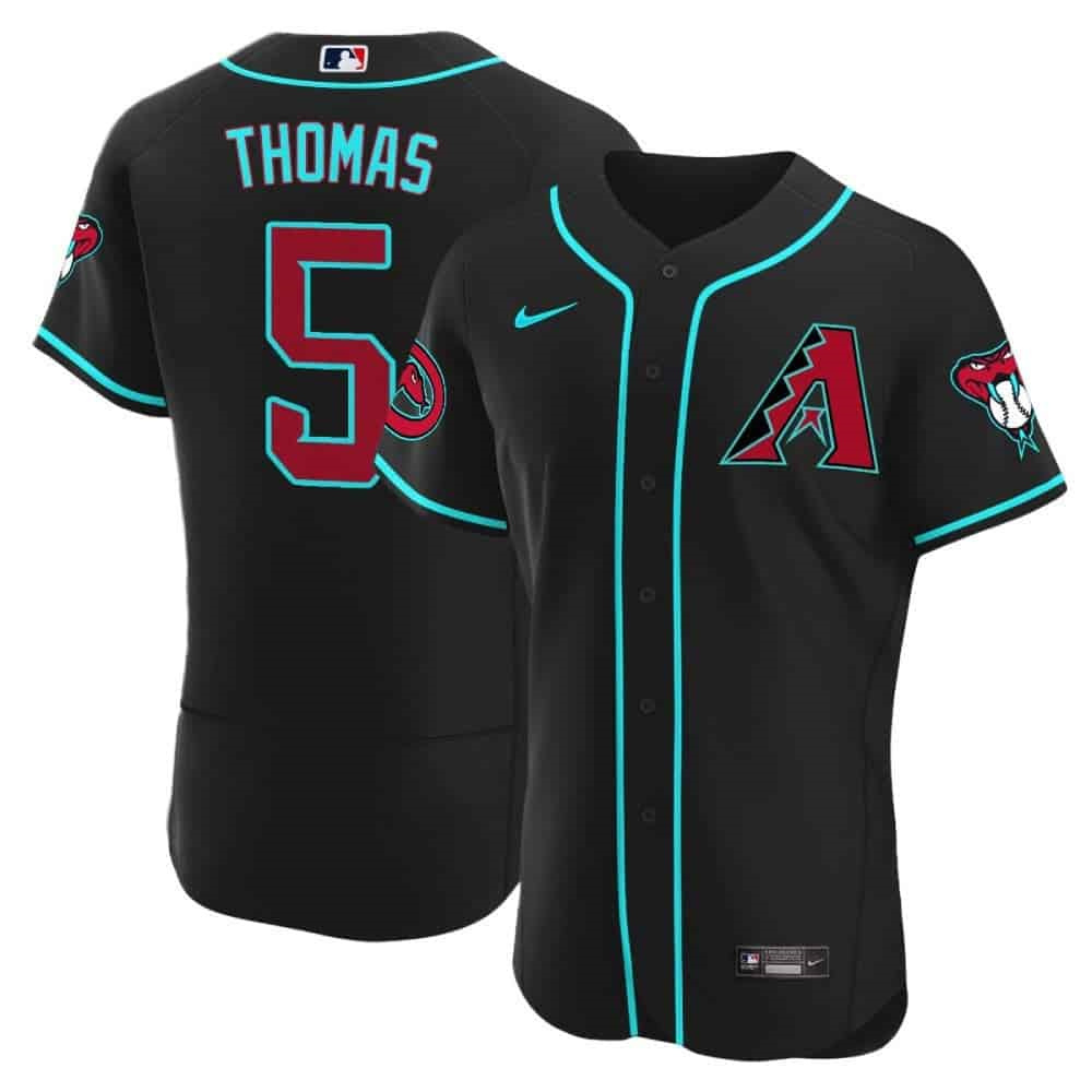 Arizona Diamondbacks 2024 Flex Base baseball  Jersey – All Stitched Black Alternate #5 Alek Thomas