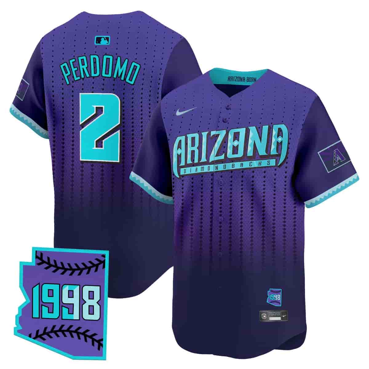 Arizona Diamondbacks 2025 City Connect Vapor Premier Limited  Jersey - Stitched  Geraldo Perdomo 2