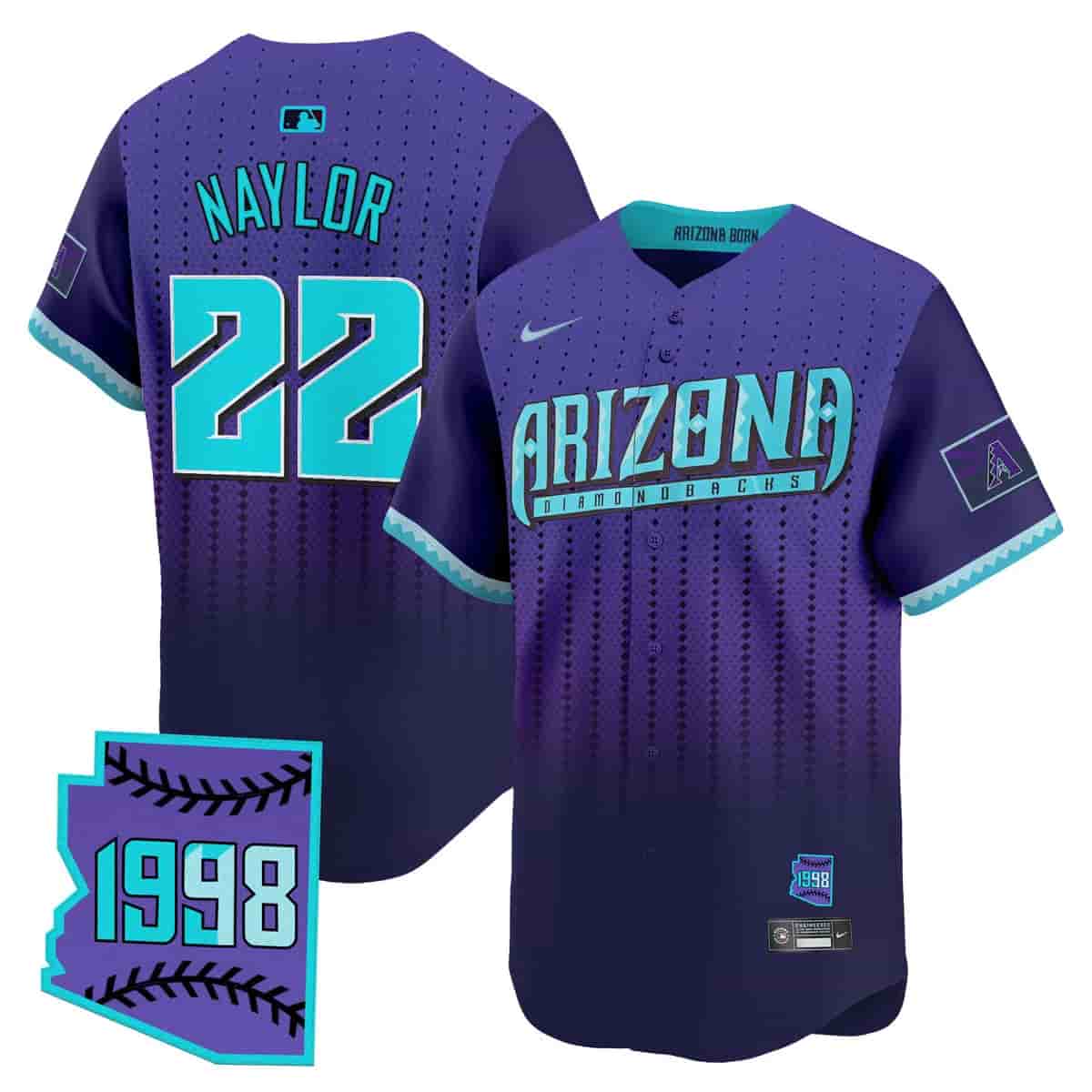 Arizona Diamondbacks 2025 City Connect Vapor Premier Limited  Jersey - Stitched  Josh Naylor 22