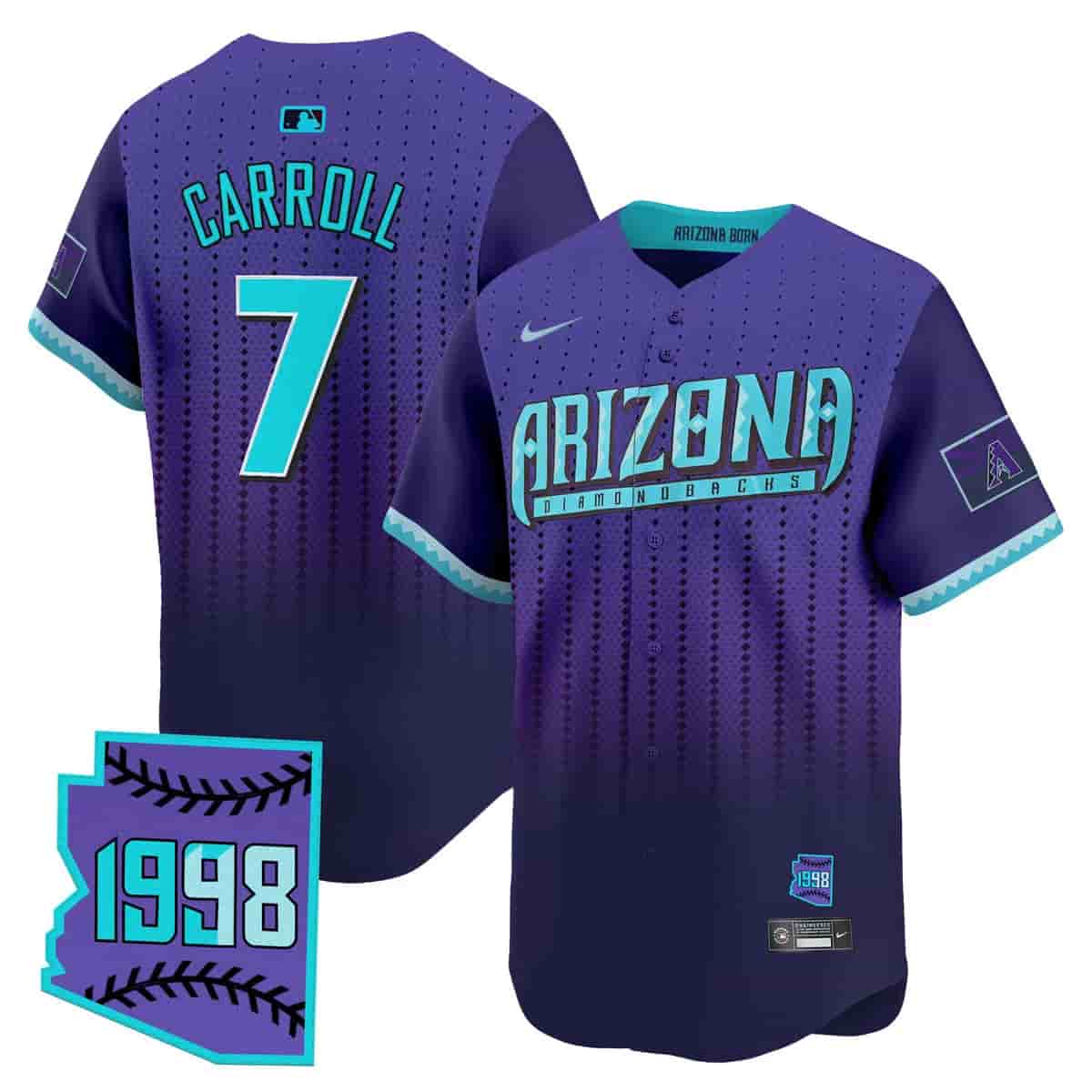Arizona Diamondbacks 2025 City Connect Vapor Premier Limited  Jersey - Stitched Corbin Carroll 7