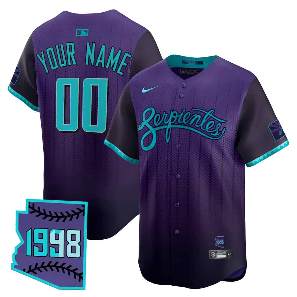 Arizona Diamondbacks 2025 City Connect Vapor Premier Limited Custom Jersey V2 - Stitched Purple