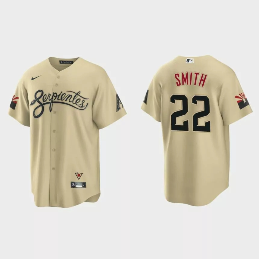 Arizona Diamondbacks Caleb Smith City Connect Replica Jersey – Gold.jpg