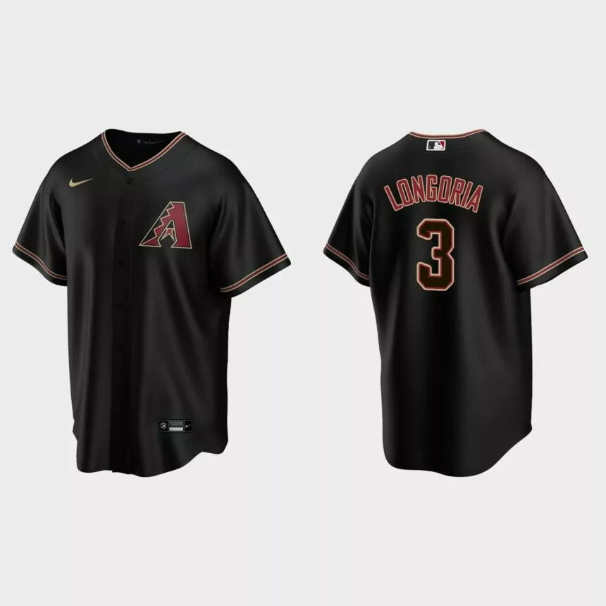 Arizona Diamondbacks Evan Longoria Replica Alternate Jersey – Black.jpg
