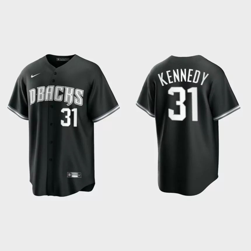 Arizona Diamondbacks Ian Kennedy Replica Official Jersey – Black White.jpg