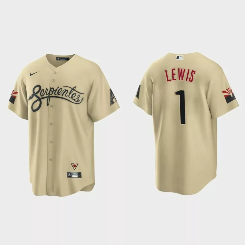 Arizona Diamondbacks Kyle Lewis City Connect Replica Jersey – Gold.jpg