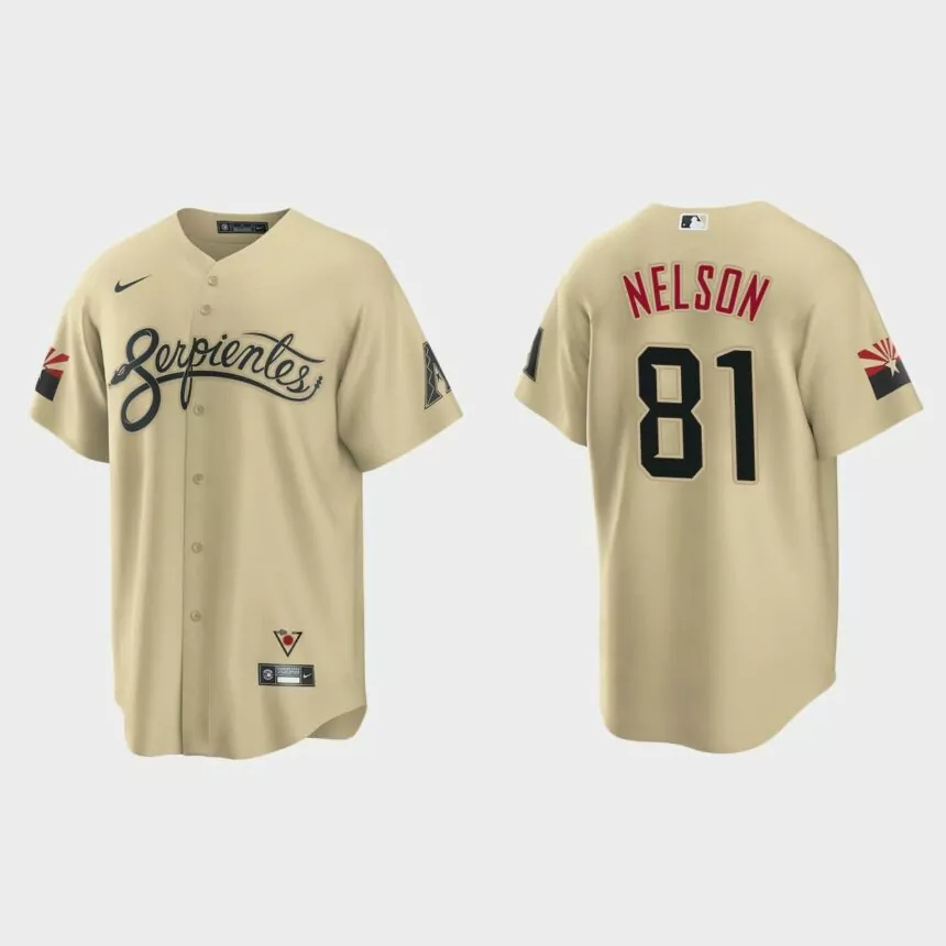 Arizona Diamondbacks Kyle Nelson 2021 City Connect Replica Jersey – Gold.jpg