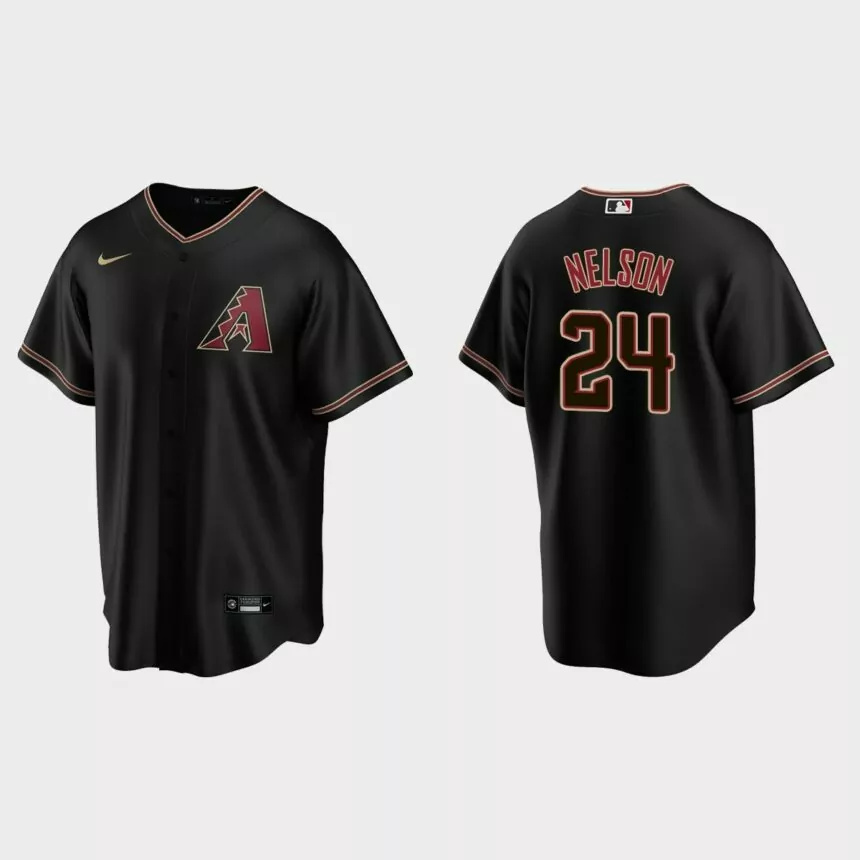 Arizona Diamondbacks Kyle Nelson Replica Alternate Jersey – Black.jpg