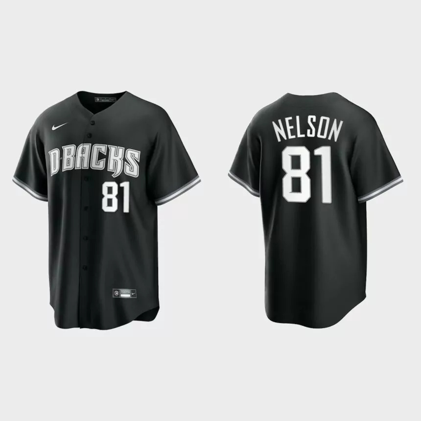 Arizona Diamondbacks Kyle Nelson Replica Official Jersey – Black White的副本.jpg