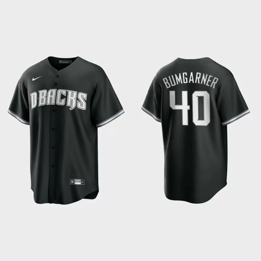 Arizona Diamondbacks Madison Bumgarner 2021 All Black Fashion Replica Jersey – Black White.jpg