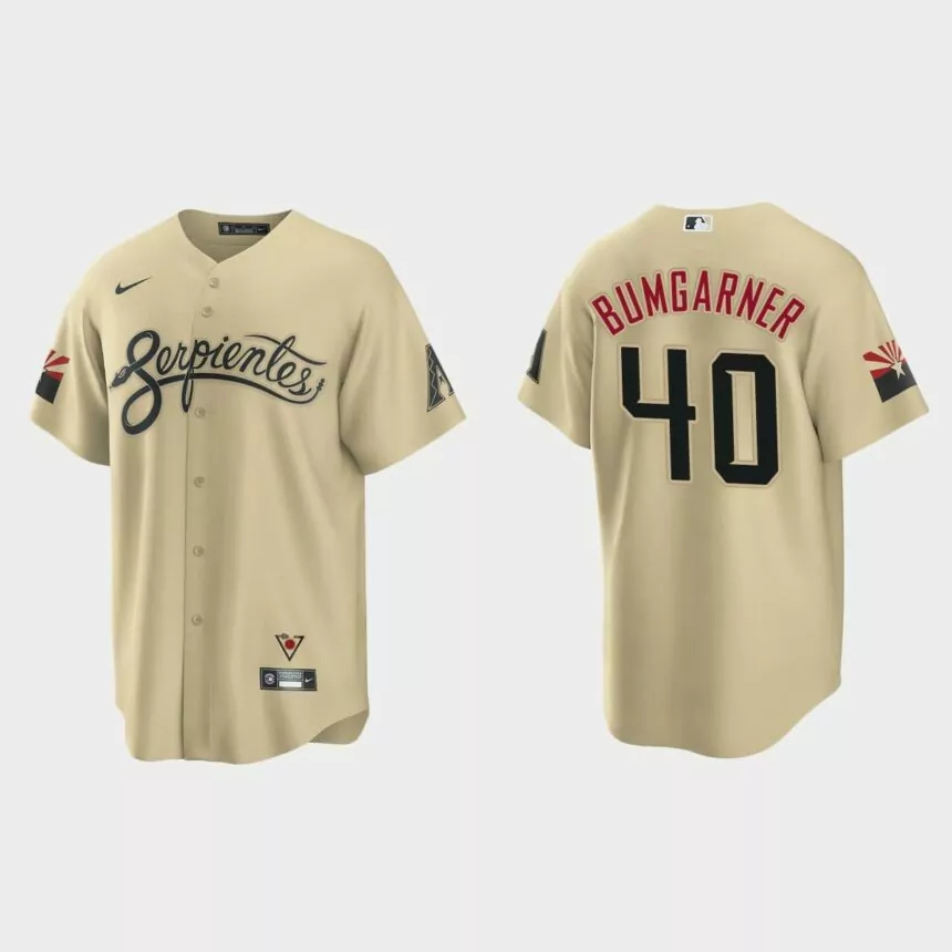 Arizona Diamondbacks Madison Bumgarner 2021 City Connect Replica Jersey – Gold.jpg