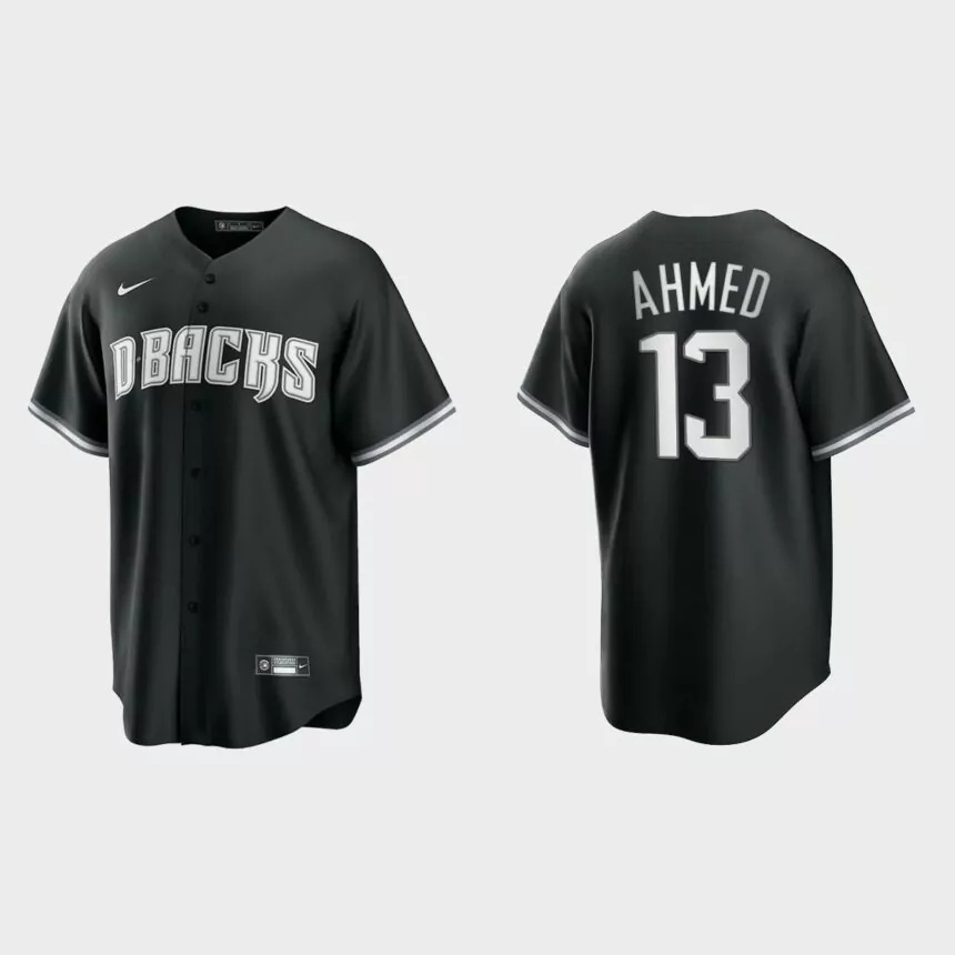 Arizona Diamondbacks Nick Ahmed 2021 All Black Fashion Replica Jersey – Black White.jpg