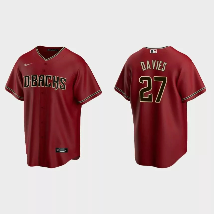 Arizona Diamondbacks Zach Davies Replica Alternate Jersey – Red.jpg