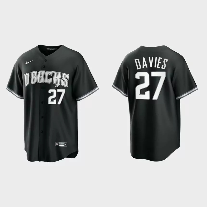Arizona Diamondbacks Zach Davies Replica Official Jersey – Black White.jpg