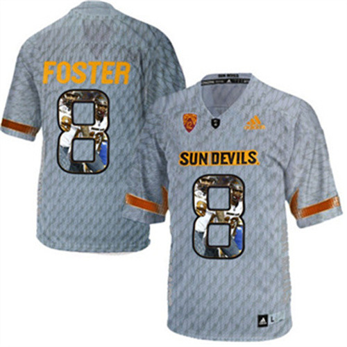 Arizona State Sun Devils D. J. Foster Gray Printing Player Portrait Football Jersey