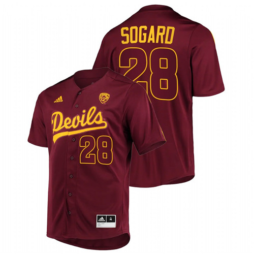 Arizona State Sun Devils Eric Sogard Men Maroon College Baseball Alumni Jersey