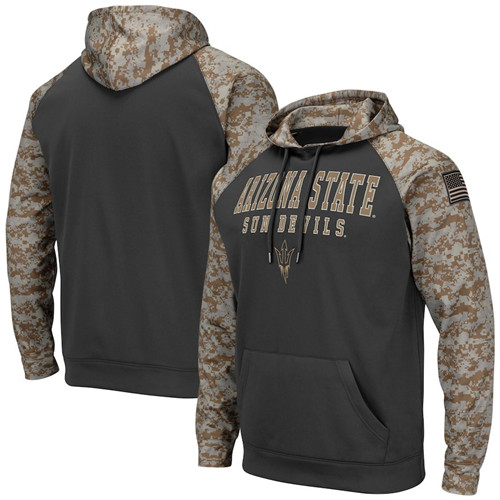 Arizona State Sun Devils Gray Camo Men's Pullover Hoodie