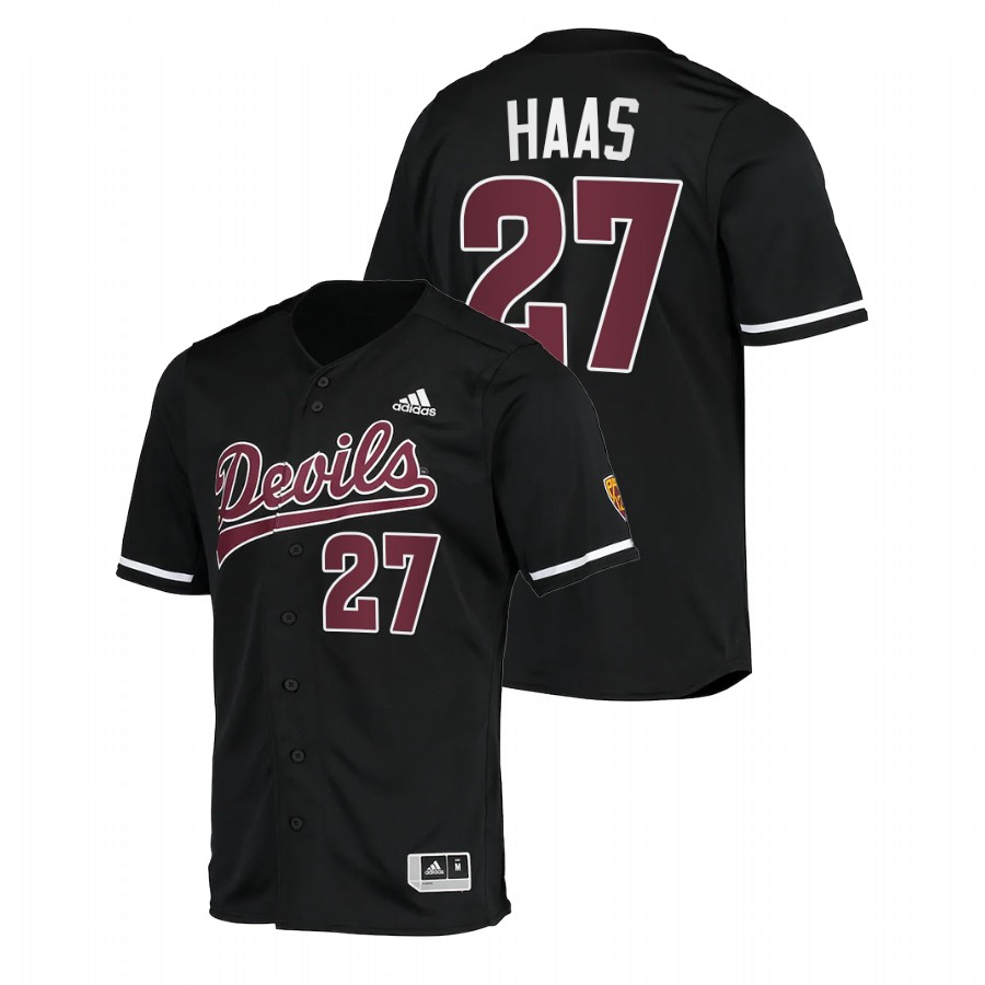 Arizona State Sun Devils Hunter Haas Men Black College Baseball Replica Jersey