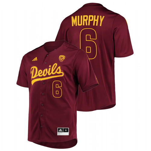 Arizona State Sun Devils Kai Murphy Men Maroon College Baseball Button-Up Jersey