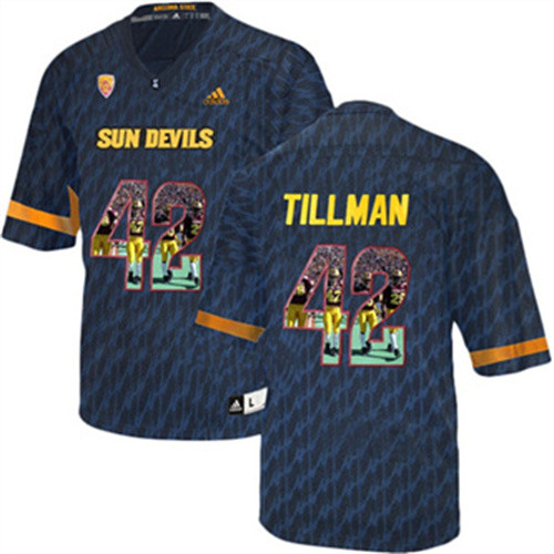 Arizona State Sun Devils Pat Tillman Black Printing Player Portrait Football Jersey