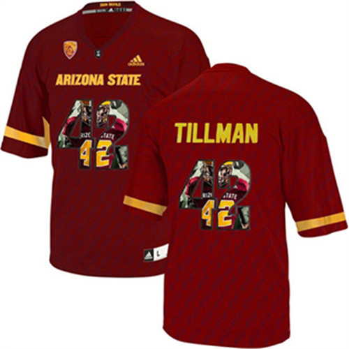 Arizona State Sun Devils Pat Tillman Maroon Printing Player Portrait Football Jersey