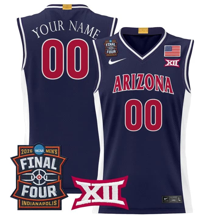 Arizona Wildcats 2026 Final Four Patch  Custom Basketball Jersey - All Stitched