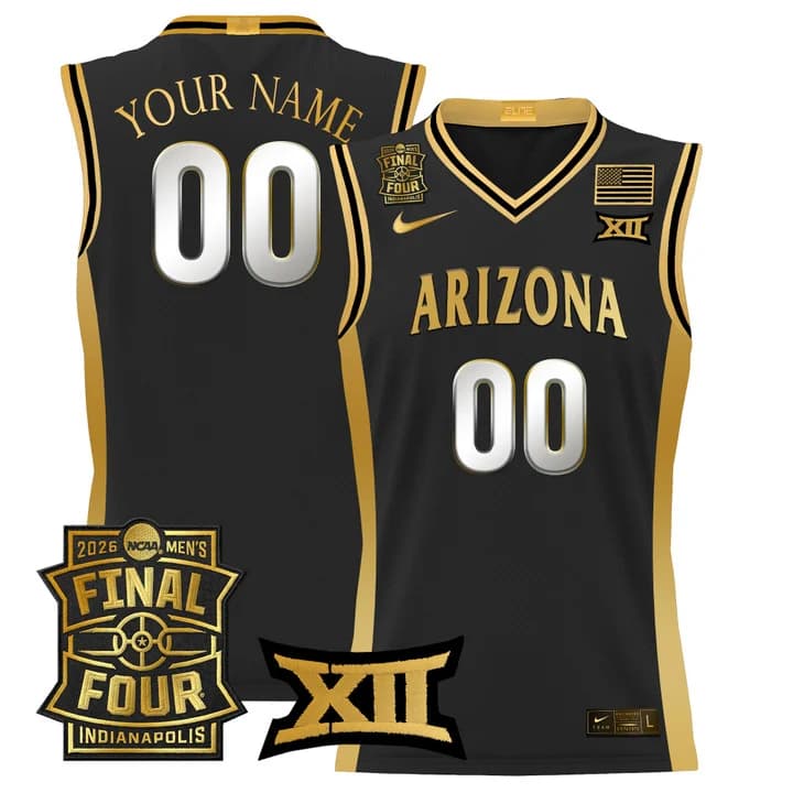 Arizona Wildcats 2026 Final Four Patch Custom   Basketball Jersey - All Stitched