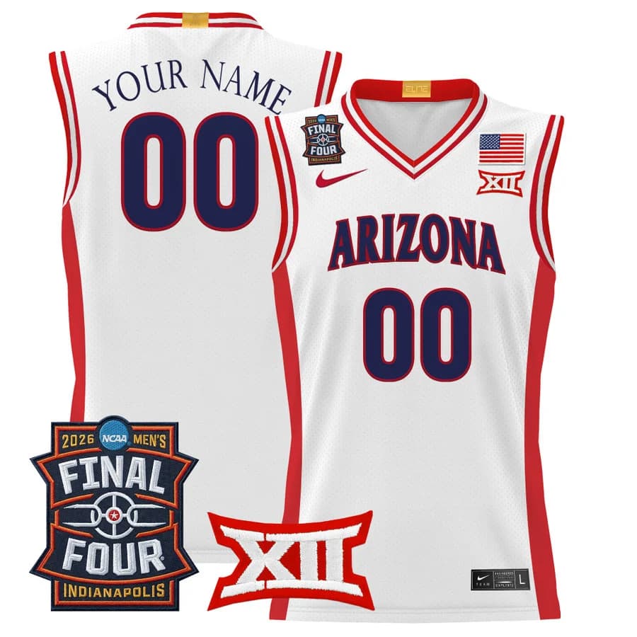 Arizona Wildcats 2026 Final Four Patch Custom Basketball Jersey - All Stitched