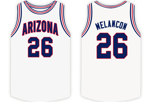 Arizona Wildcats White Mark Melancon Original Retro Brand College Basketball Jersey