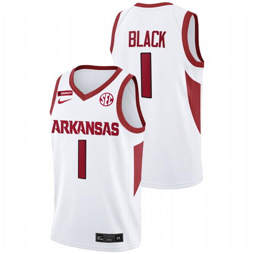 Arkansas Razorbacks Anthony Black College Basketball White Jersey Men