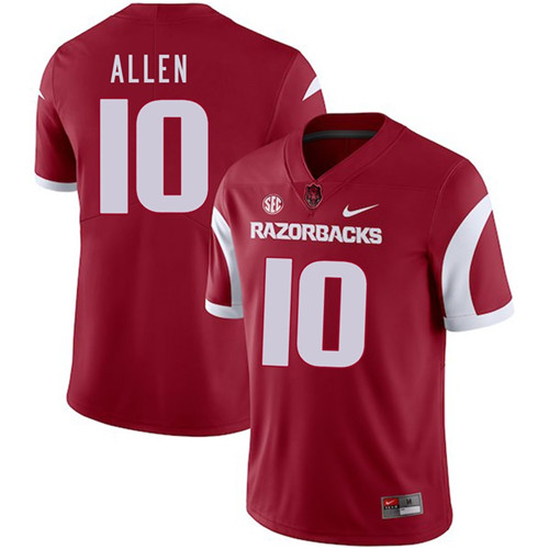 Arkansas Razorbacks Cardinal Brandon Allen 2018 Game College Football Jersey