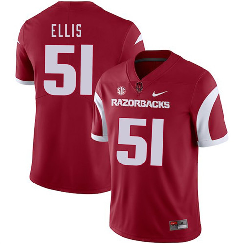 Arkansas Razorbacks Cardinal Brooks Ellis 2018 Game College Football Jersey