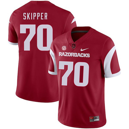 Arkansas Razorbacks Cardinal Dan Skipper 2018 Game College Football Jersey