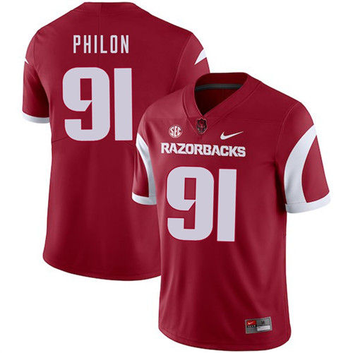 Arkansas Razorbacks Cardinal Darius Philon 2018 Game College Football Jersey