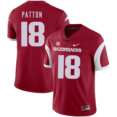 Arkansas Razorbacks Cardinal Jeremy Patton 2018 Game College Football Jersey