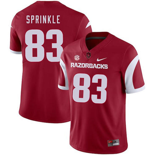 Arkansas Razorbacks Cardinal Jeremy Sprinkle 2018 Game College Football Jersey