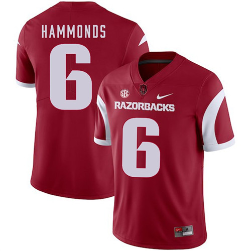 Arkansas Razorbacks Cardinal T.J. Hammonds 2018 Game College Football Jersey