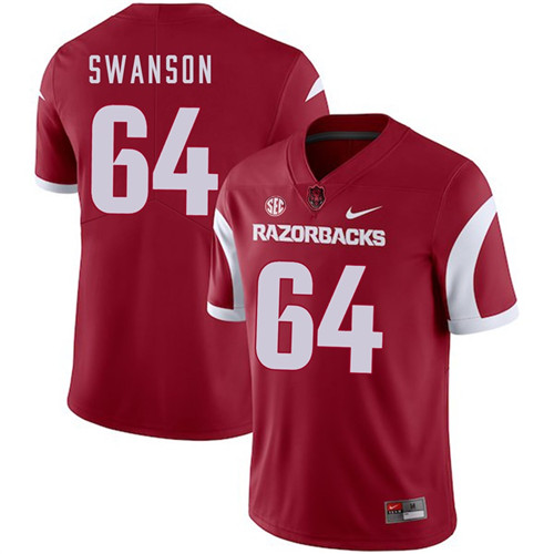 Arkansas Razorbacks Cardinal Travis Swanson 2018 Game College Football Jersey